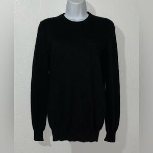 J. Crew 100% Cashmere Black Crew Neck Sweater Pullover Sz XS Preppy Minimalist